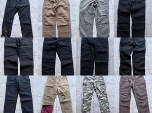 LOTE DE 12 PANTALONES CARHARTT CARPINTERO MARRÓN NEGRO CAMUFLAJE LONA DE COLECCIÓN EE. UU. DOBLE RODILLA - Imagen 1 de 18
