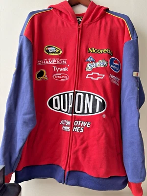 Chase Authentics Drivers Line Jeff Gordon DuPont NASCAR Sudadera con Capucha Cremallera Talla XL Roja Usada en Excelente Condición Foto 1 de 4
