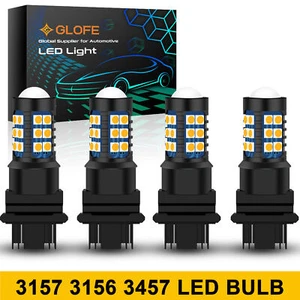 4X 3157 3155 30-LED Señal de giro Estacionamiento DRL Bombillas Lámpara de freno Ámbar Amarillo - Imagen 1 de 12