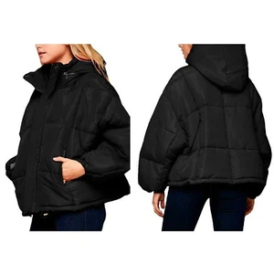 NEU JUICY COUTURE Damen Schwarz Daunen Kurz Stepp Puffer Jacke Mantel S $400 - Bild 1 von 9