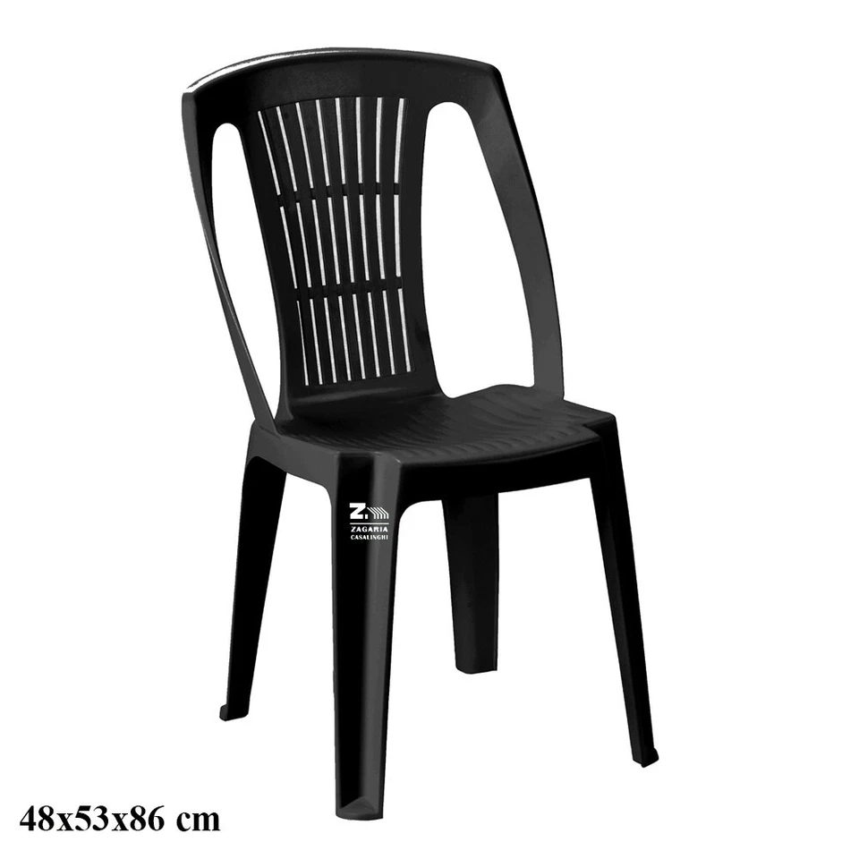 SEDIA STELLA PLASTICA POLIPROPILENE NERA ANTRACITE SENZA BRACCIOLI IMPILABILE - Immagine 1 di 1