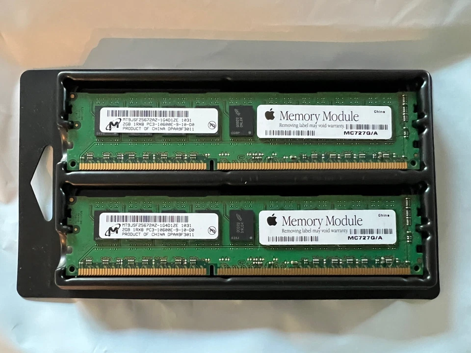 4gb LOT OF 2 (2x2gb) Apple Memory module 2GB MC727G/A PC3-10600E MT9JSF25672AZ  - Image 1 of 4