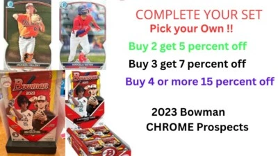 2023 Bowman CHROME Baseball prospects you pick complete your set BCP 1 - 150 - Image 1 of 4