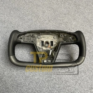 Heating Matte Carbon Fiber Steering Wheel for Tesla Model S Plaid YOKE 2014+ - Picture 1 of 9