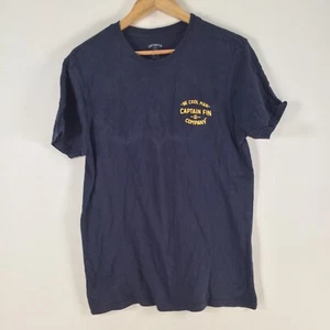 Captain Fin mens t shirt size M navy blue short sleeve crew neck cotton 089440 - Picture 1 of 9