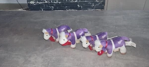 4x Milka Kuh 11 cm Stofftier Plüsch Lila Weiß Neu Anhänger Für Dich unbespielt - Bild 1 von 4