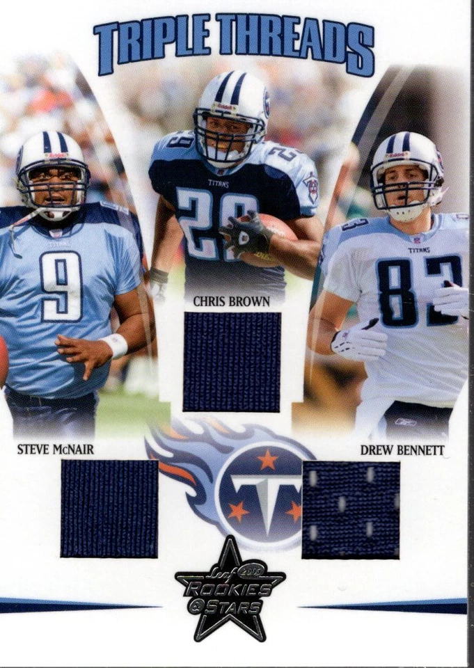 2005 Rookies Stars Triple Thread Steve McNair Chris Brown Drew Bennett Jersey150 - Image 1 of 1