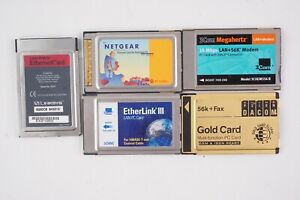 Lot of 5 Assorted Ethernet/PC Cards (DACOM, EtherLink, Netgear, 3Com, & Linksys)