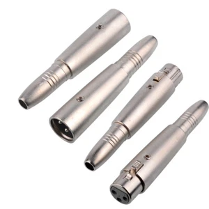 2 Paar Adapter XLR Stecker Buchse Kupplung auf 6,35mm Klinke Stereo Monacor - Bild 1 von 4