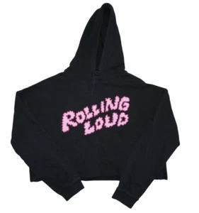 Rolling Loud Bay Area 2019 Hoodie – Black Concert Merch Pullover Size L CROPPED - Picture 1 of 4