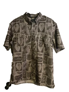 Chaps Ralph Lauren Fishing Shirt Hawaiian Nautical Button Down Short Sleeve sz L - Picture 1 of 8