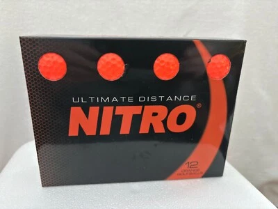 GOLF BALLS NITRO ULTIMATE DISTANCE ORANGE 12 NEW SEALED IN BOX - Image 1 of 3