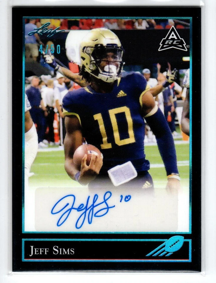 2021 Leaf Memories '92 AUTO Platinum #BGJS1 Jeff Sims /50 - Image 1 of 1