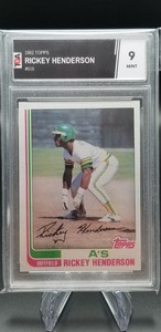 1982 Topps Baseball, Rickey Henderson #610 - GRADED MINT 9