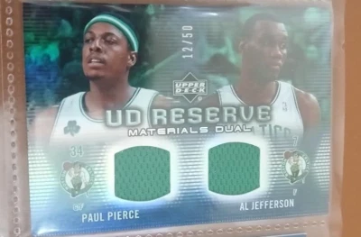 Parche doble Upper Deck UD Reserve 2006-07 #RMD-PJ Paul Pierce Al Jefferson 12/50 Foto 1 de 2