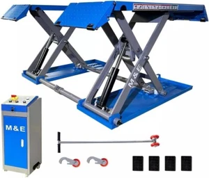 Mid Rise Scissor Lift 7700 lbs Pneumatic Release Auto Lift Car Lift  110V - Picture 1 of 8
