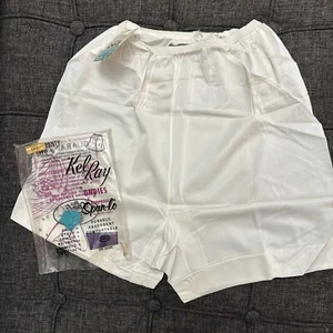 Vintage KEL RAY White Cuff Panties Nylon Size 6 / 38 New Old Stock - Picture 1 of 10