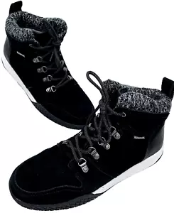 Weatherproof Ruby Suede Leather Sneaker Boots Knit Collar Black Size 10 - Picture 1 of 10