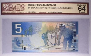 Canada - 2006 - 5 $ - Jenkins-Dodge - BCS UNC- 64 - BC-67aA Replacement AOV - Picture 1 of 2