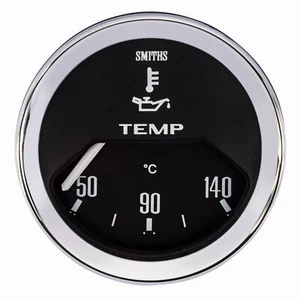 Smiths Classic Electrical Oil Temperature Gauge (Chrome Bezel / Black Dial Face) - Picture 1 of 1