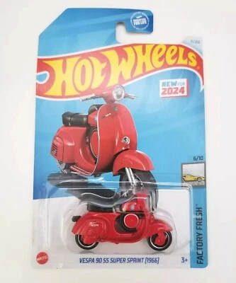 Hot Wheels Vespa 90 SS Super Sprint 1966 Factory Fresh 2024 71/50 Red NEW - Image 1 of 4