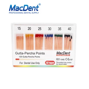 MacDent Dental Endodontics Gutta Percha Points Endo 0.02 Size 15-40 120Pcs - Picture 1 of 2