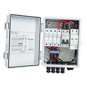 Solar Combiner Box, PV Combiner Box 4 String with 10A Circuit Breakers & - Picture 1 of 8