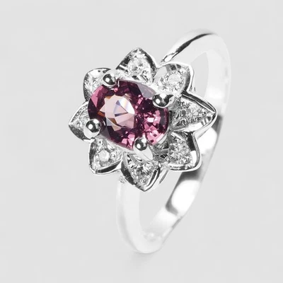 0.85Ct Purple Spinel 925 Sterling Silver Natural Guarantee Gemstone Fine Rings - Image 1 of 4