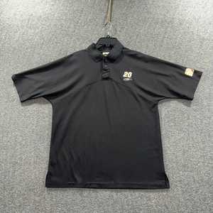 NASCAR No. 20 Home Depot Shirt Polo Mens Medium Black Embroidered Racing Team - Picture 1 of 11