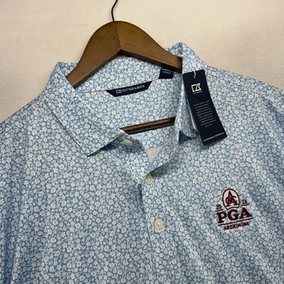 PGA Aronimink Polo Para Hombre 2XL Azul Blanco Floral 2026 Todo Golf Tecnología NUEVO Foto 1 de 4