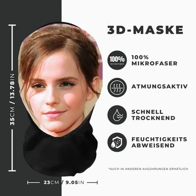 Realistische  3D-Druck Vollgesichtsmaske – Atmungsaktiv, Witz - Bild 1 von 3