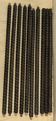 Lot of 10 Turned Wood Spindles Salvage Spiral Balusters 24" Antique House Parts - Image 1 of 4