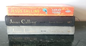 Lot of 3 Sarah Young Books Jesus Calling Listens Daily Devotional Kids Prayers - Picture 1 of 8