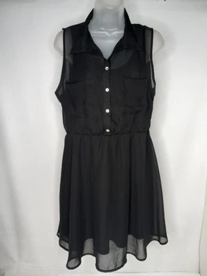 Vestido para mujer Freebird talla mediana-grande negro transparente forrado sin mangas informal  Foto 1 de 4