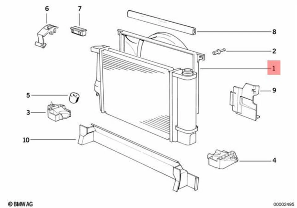 Cubierta de ventilador de radiador original BMW E36 descapotable cupé sedán 440 mm OEM 17111723030 Foto 1 de 1