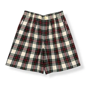 Pantalones Cortos Giorgio Sant Angelo Mujer 16 (ACTUAL 32x8.5) Tartán Plaid Plisado Lana Nuevos con Etiquetas - Imagen 1 de 10