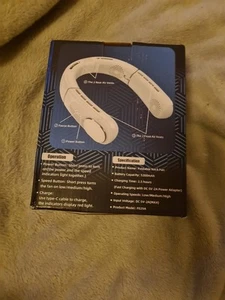 Foldable Neck Fan USB Rechargeable Cooling Neckband Bladeless, Adjustable, UK - Picture 1 of 14