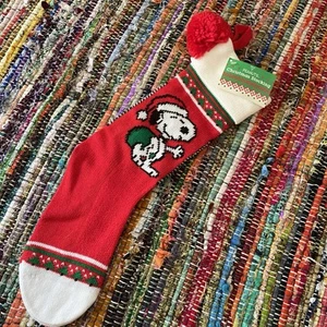 Hallmark Ambassador SNOOPY rote Strick Weihnachtsstrümpfe Vintage Peanuts - Bild 1 von 6