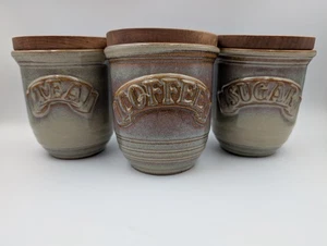 Echt Steingut schöne Vintage Made In England Kaffee Tee Zucker Vorratsgläser - Bild 1 von 6