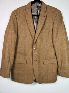 Alan Flusser Herren Camel Braun Glen Plaid Wollmischung Blazer Jacke Medium 44R - Bild 1 von 13
