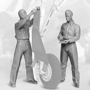 1/32 Resin Modellbausatz US NAVY Mechaniker Personal 2 Figuren ungebaut unbemalt - Bild 1 von 2