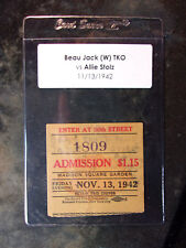 Vintage 11/13/1942 Beau Jack (W) vs Allie Stolz Boxing Ticket Stub B151