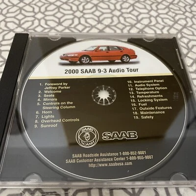 SAAB 9-3 2000 Audio Tour CD ROM de fábrica manual de información nuevo Foto 1 de 4