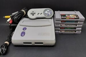 Super Nintendo SNES Mini Jr System Bundle w/ 5 Games! - TESTED, CLEANED!