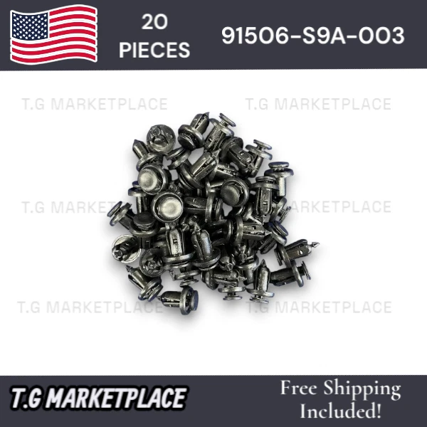 Juego de 20: clips de retención de parachoques de nailon con especificaciones originales para Honda Acura # 91506-S9A-003  Foto 1 de 1