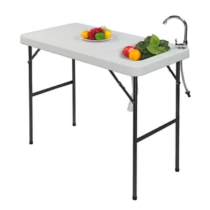 Folding Fish Cleaning Table Cutting Fillet Portable Outdoor Camping with Sink - Picture 1 of 10