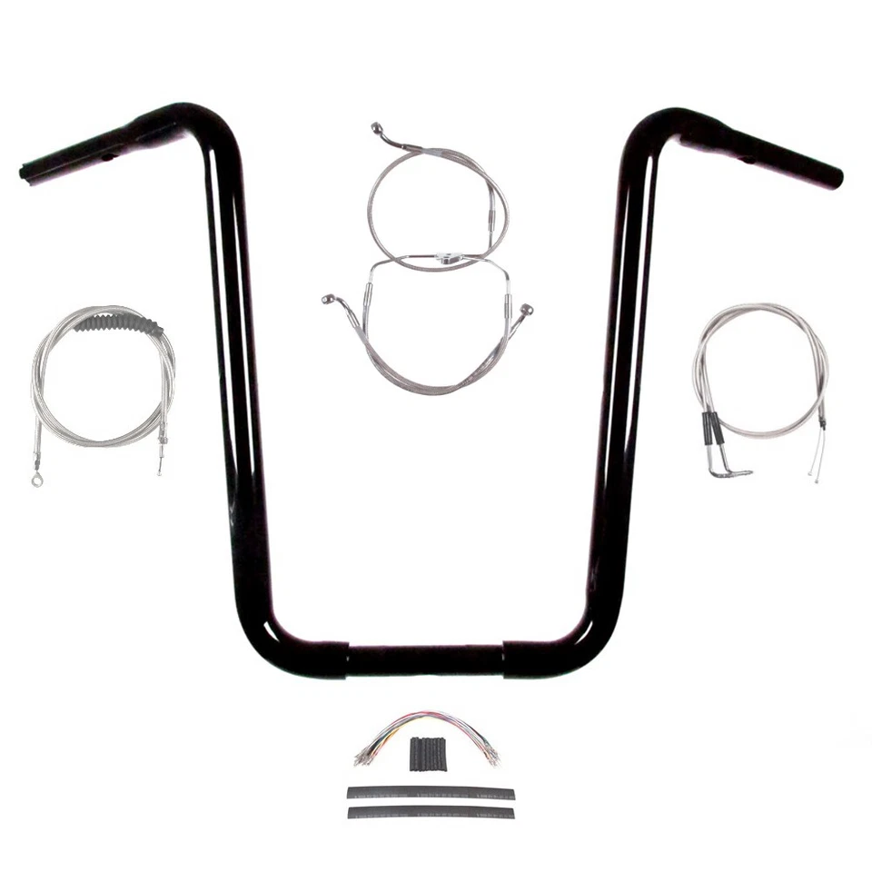 Комплект черного узкого руля 1 1/4 дюйма 20 дюймов 1996-2006 Harley-Davidson Road Glide King - Изображение 1 из 2