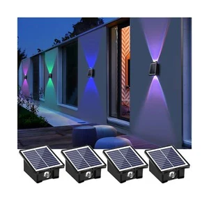 2LED Multi-Color Solar Wall Lights, Up and Down Lighting Solar Outdoor Light ... - Picture 1 of 6