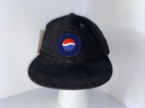 Vintage 1990's PEPSI Embroidered Black Snapback Hat Cap NOS - Picture 1 of 12