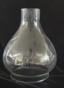 Lamp Shade Hurricane Clear Glass Bulbous 9.75" Tall - Picture 1 of 9